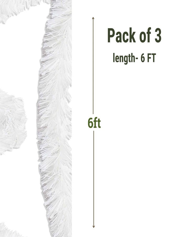 جو هوكد مجموعة Go Hooked المكونة من 3 قطع من زينة شجرة عيد الميلاد باللون الأبيض الثلجي، زينة لامعة صناعية لتزيين المنزل والحفلات - Image 2